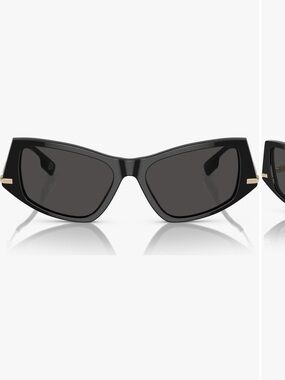 Burberry (authentic) Black Cat-Eye Sunglasses with Gold Accents